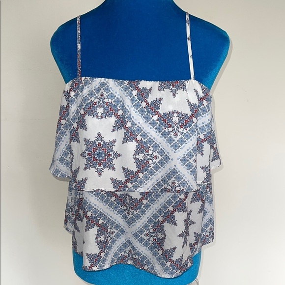 Hippie Rose Blue and White Camisole Top - Picture 1 of 7